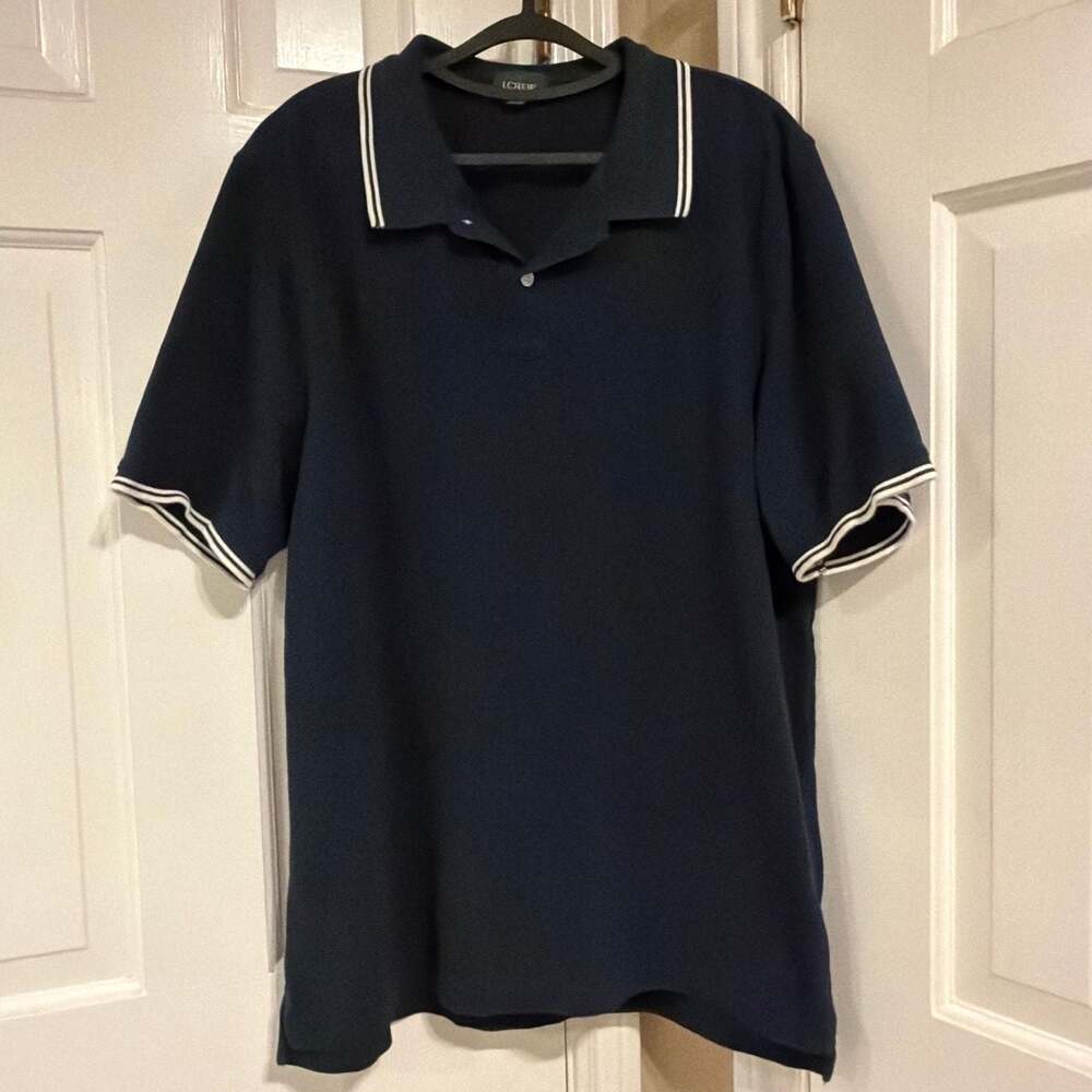 J.Crew Tipped Sweater Polo Navy Size XL Tall